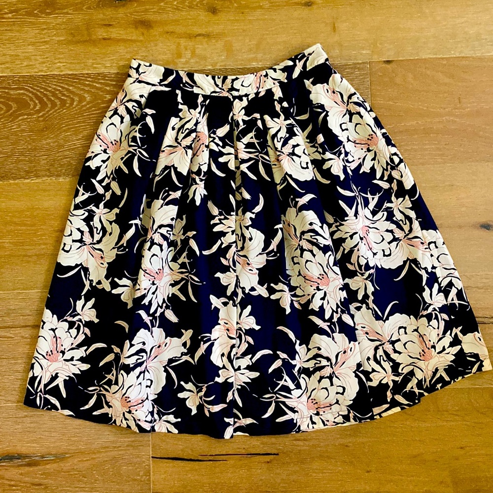 Brand new, Navy blue floral full skirt